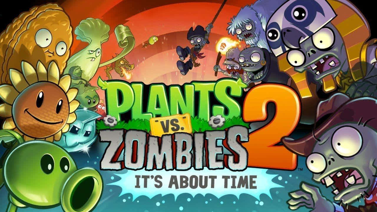 Take On A Horde Of Creepy-crawly Zombies In Plants Vs Zombies Wallpaper