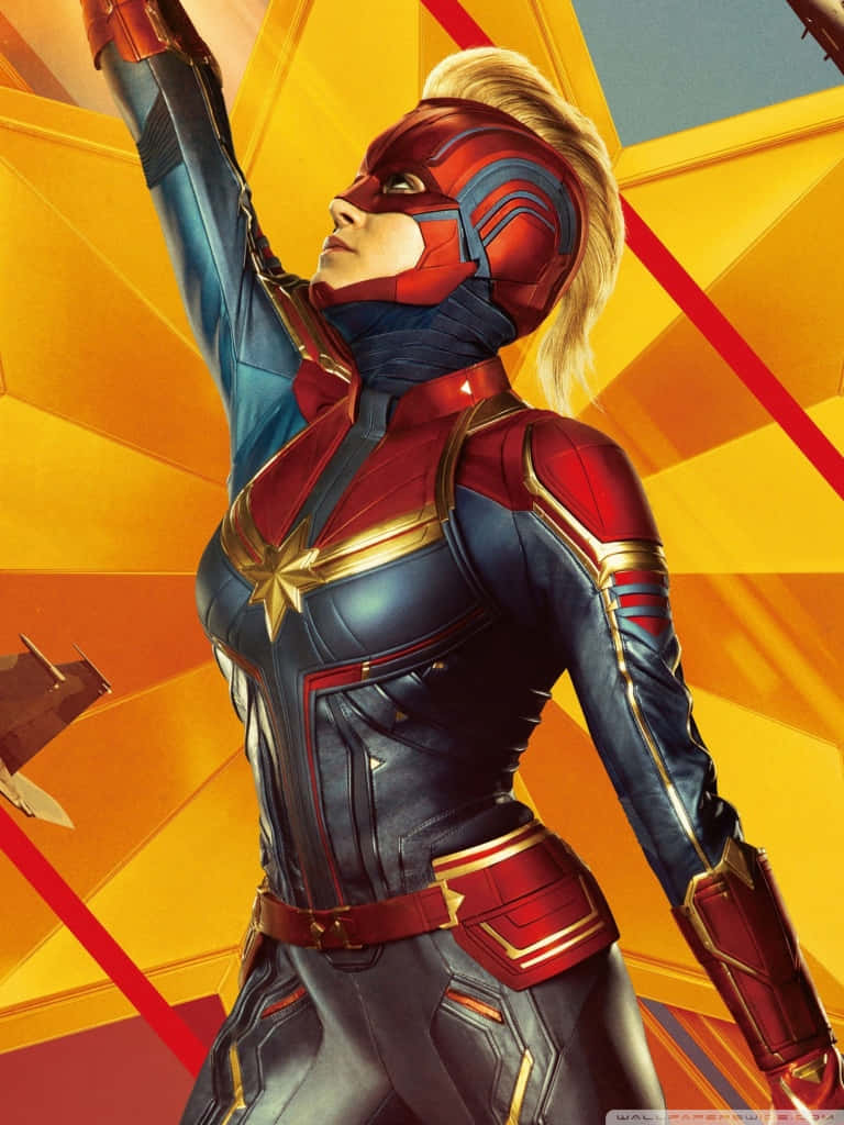 Take The Powerful Captain Marvel Everywhere With You In This Action-packed Case For Ipad. Wallpaper