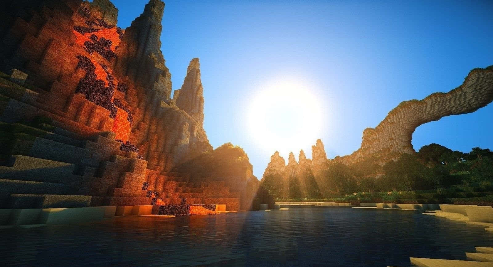 Take Your Minecraft Game To The Next Level With An Immersive Shaders Experience Wallpaper