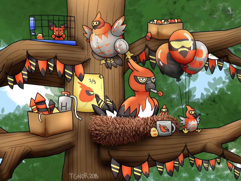 Talonflame Pokemon Family Treehouse Wallpaper