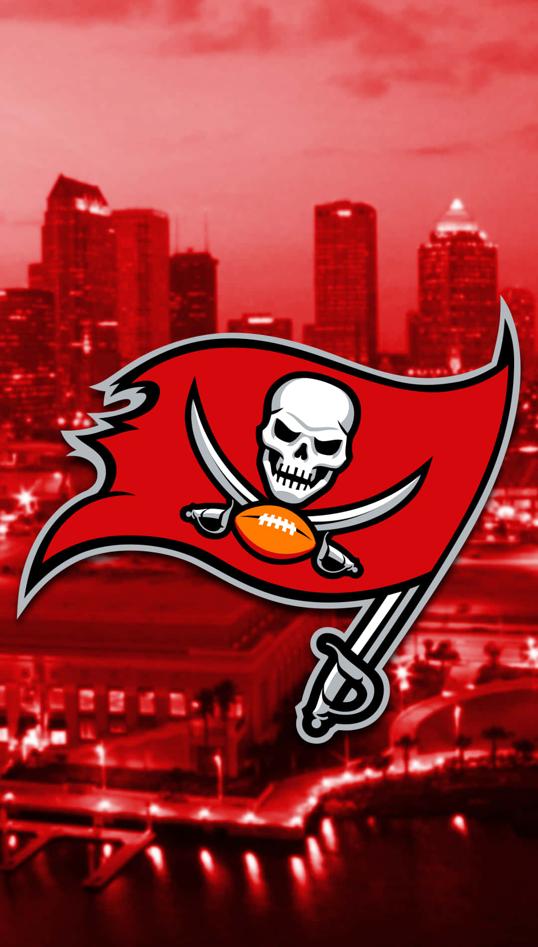 Tampa Bay Buccaneers Iphone Logo On City Wallpaper