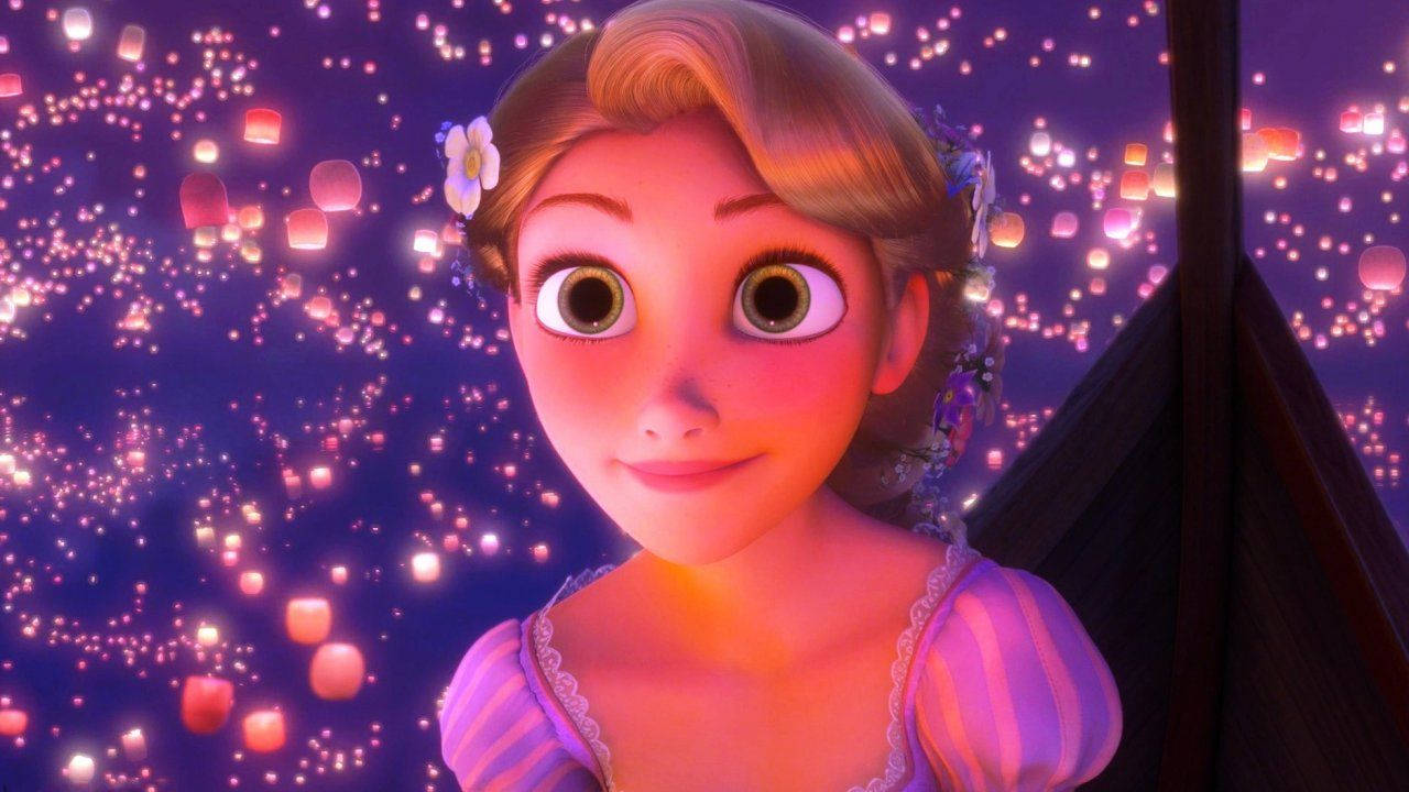 Tangled Rapunzel With Glowing Lanterns Wallpaper