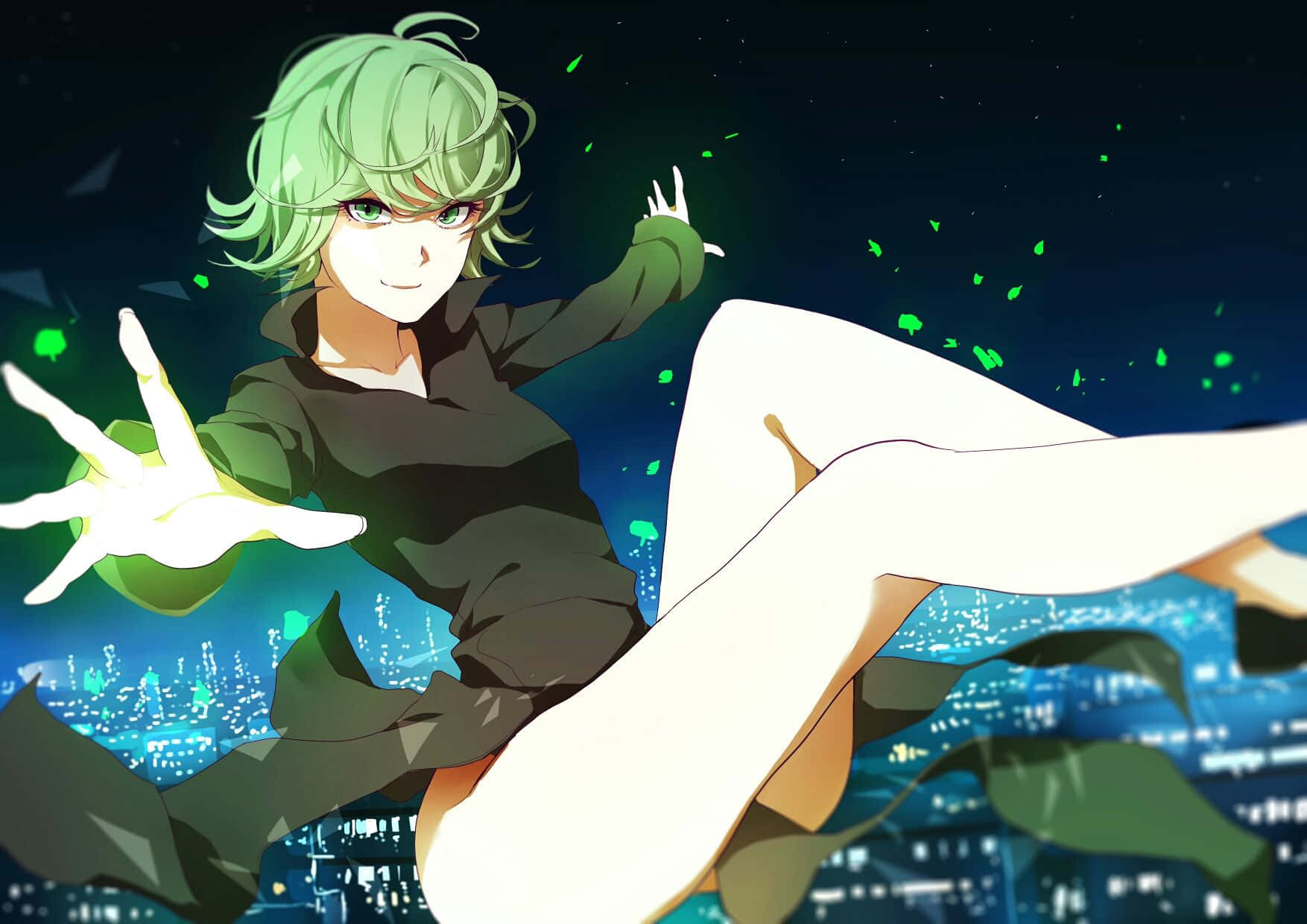 Tatsumaki Unleashing Her Psychic Powers Wallpaper