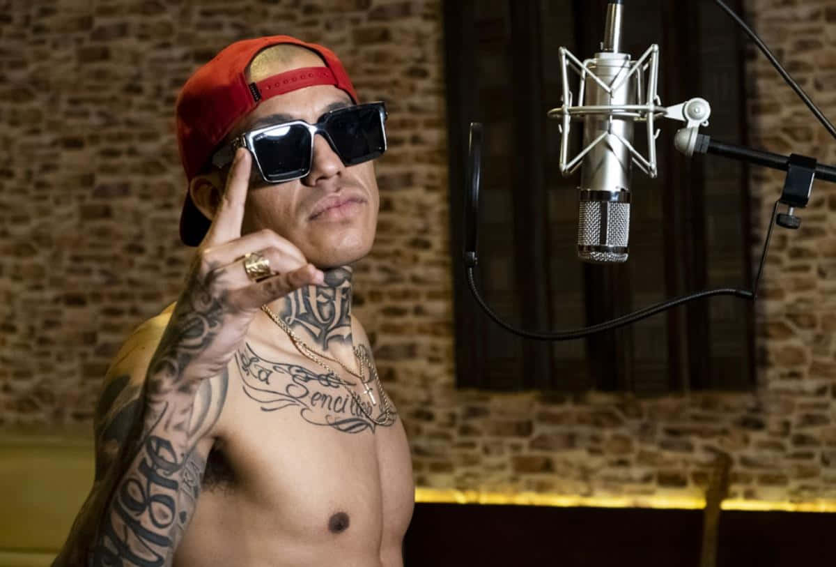 Tattooed Musician Recording Studio Wallpaper