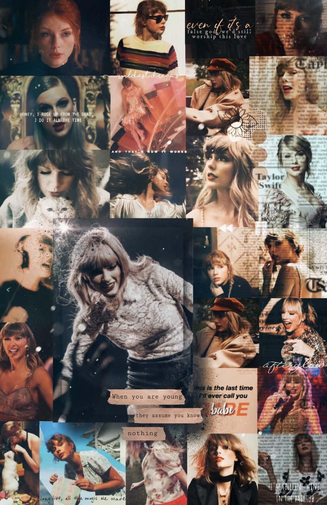 Taylor Swift Aesthetic Collage Wallpaper