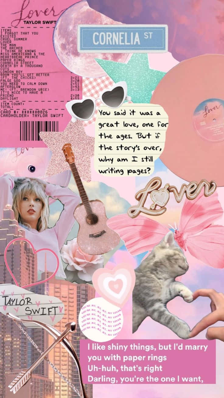 Taylor Swift Lover Aesthetic Collage Wallpaper