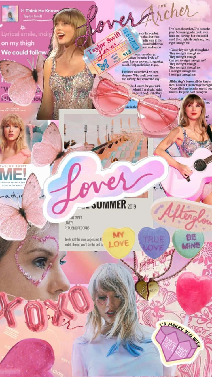 Taylor Swift Lover Aesthetic Collage Wallpaper