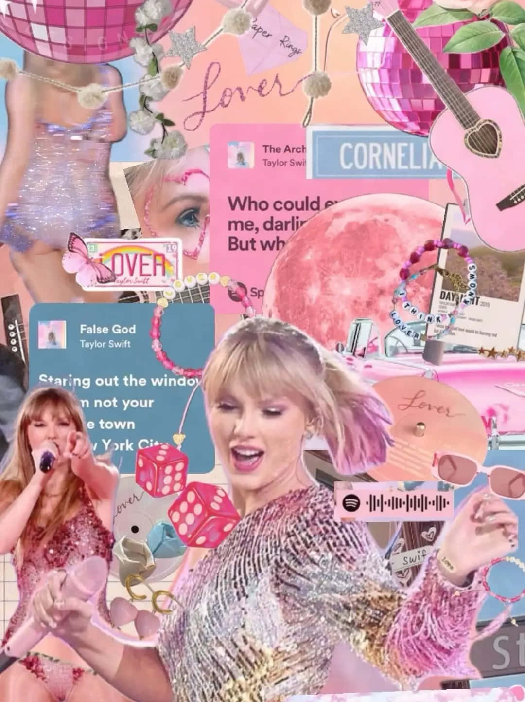 Taylor Swift Lover Collage Wallpaper