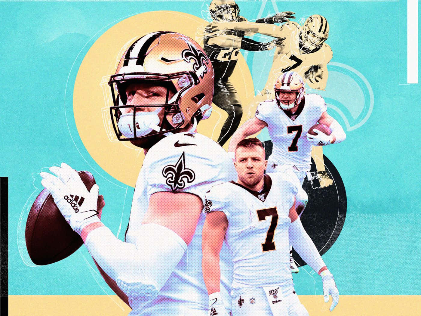 Taysom Hill Multi Role Football Player Wallpaper