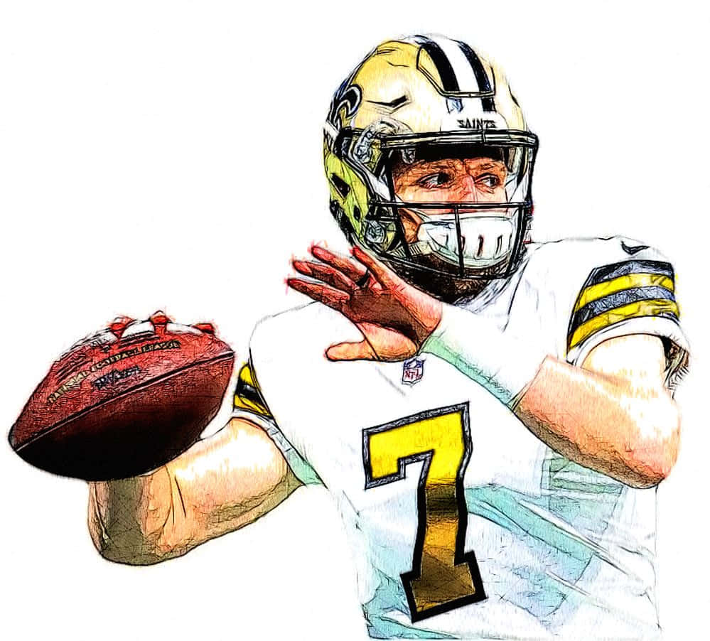 Taysom Hill Saints Quarterback Art Wallpaper