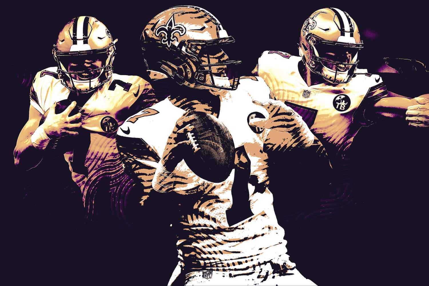 Taysom Hill Saints Triple Action Wallpaper