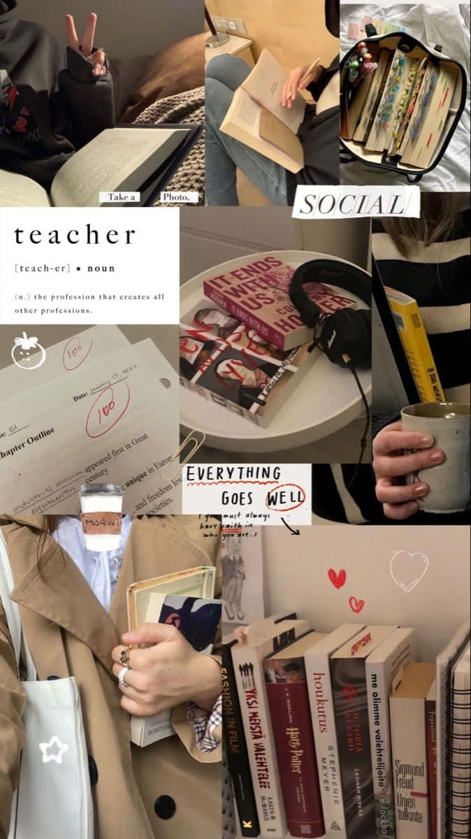 Teacher Aesthetic Collage Wallpaper