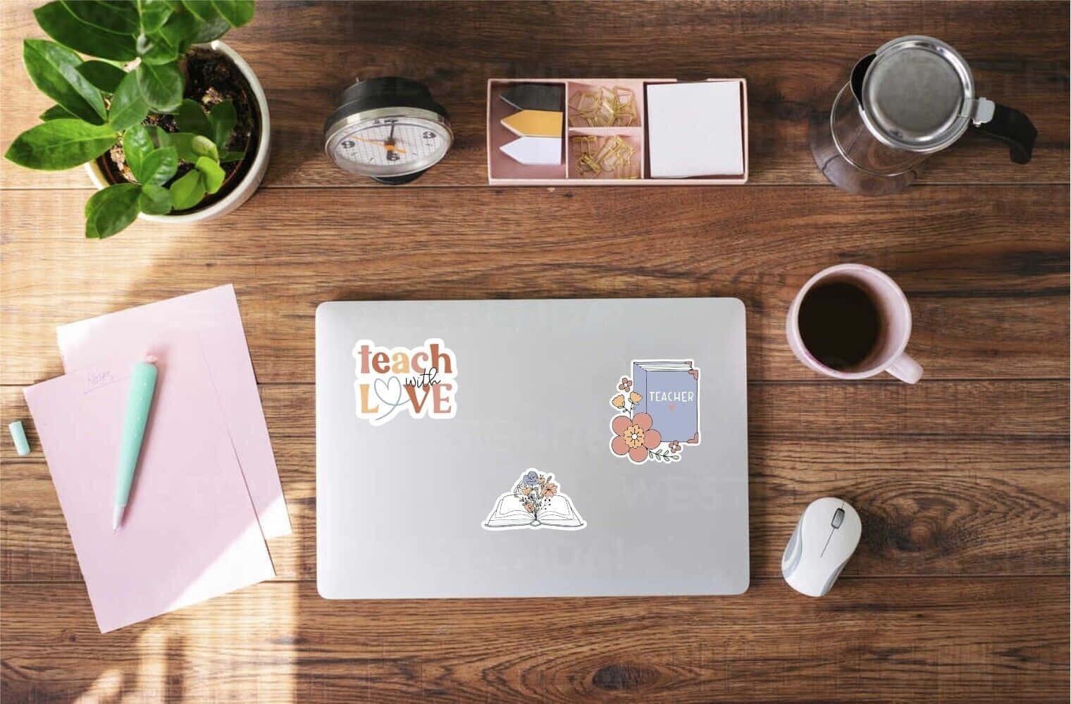 Teacher Desk Aesthetic Setup.jpg Wallpaper