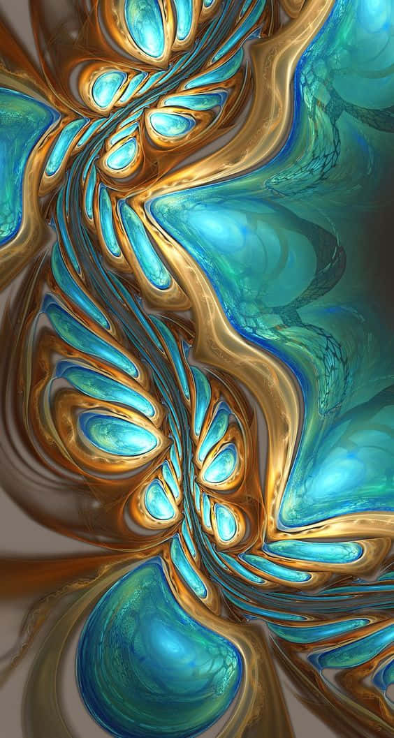 Teal Gold Abstract Artwork.jpg Wallpaper