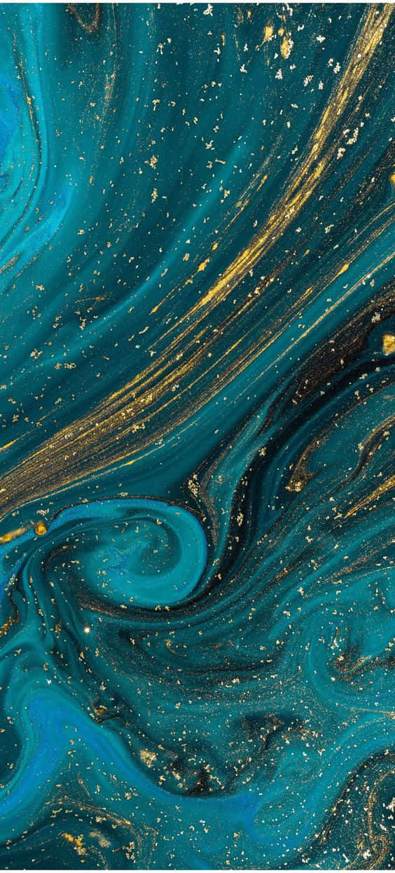 Teal Gold Marble Texture Wallpaper