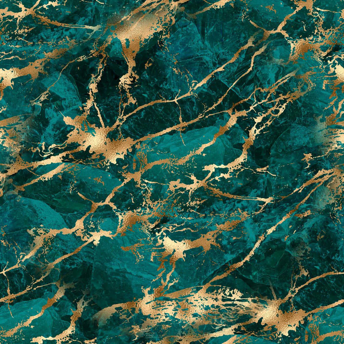 Teal Gold Marble Texture Wallpaper