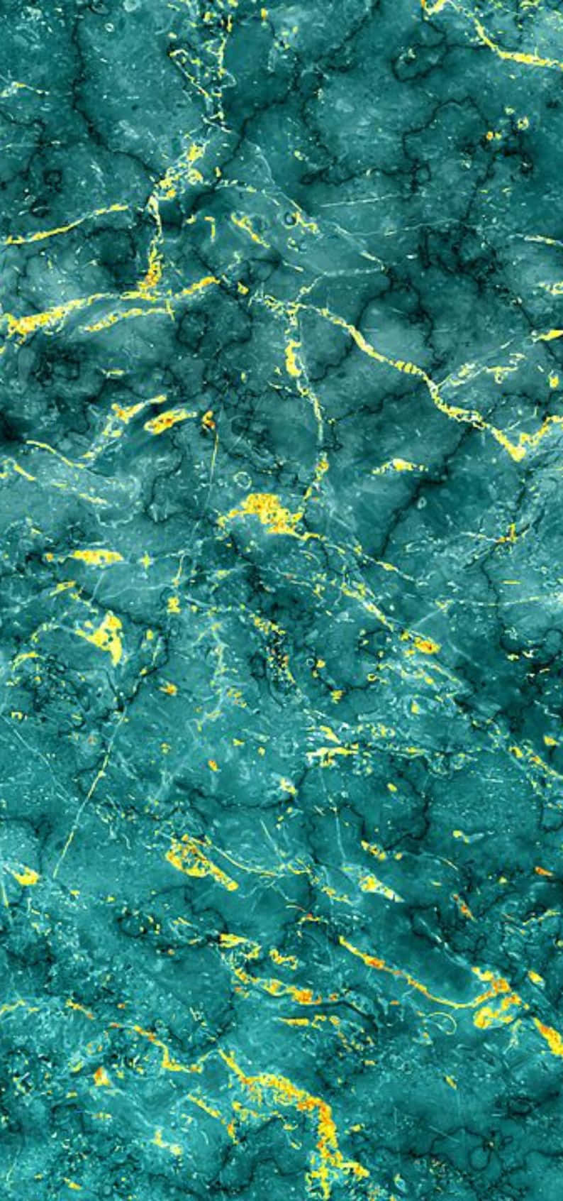 Teal Marble Gold Veins Pattern Wallpaper