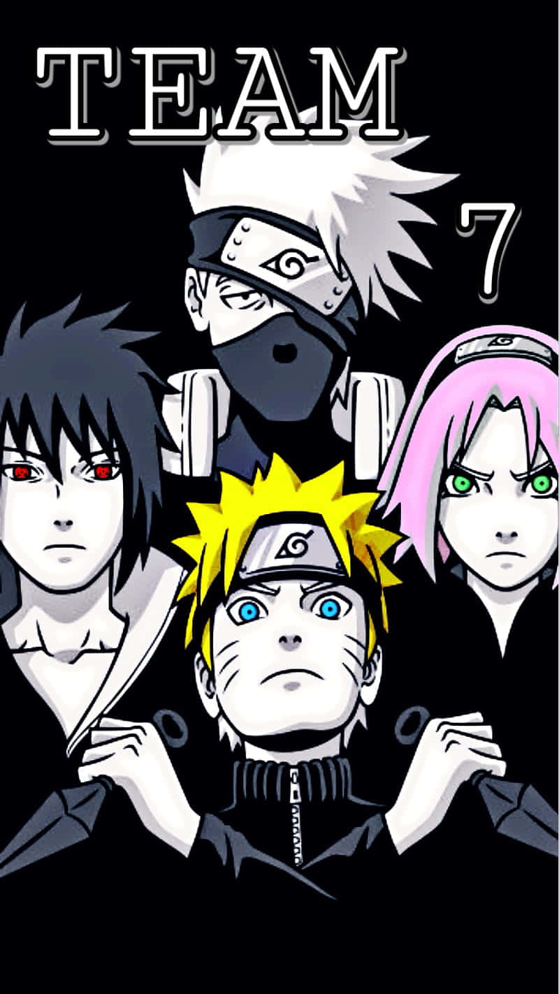 Team 7 Of Konoha - Kakashi, Naruto, And Sasuke Wallpaper