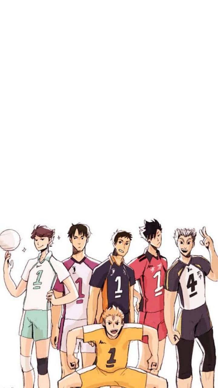 Team Nekoma Assemble For Haikyuu Volleyball Match Wallpaper