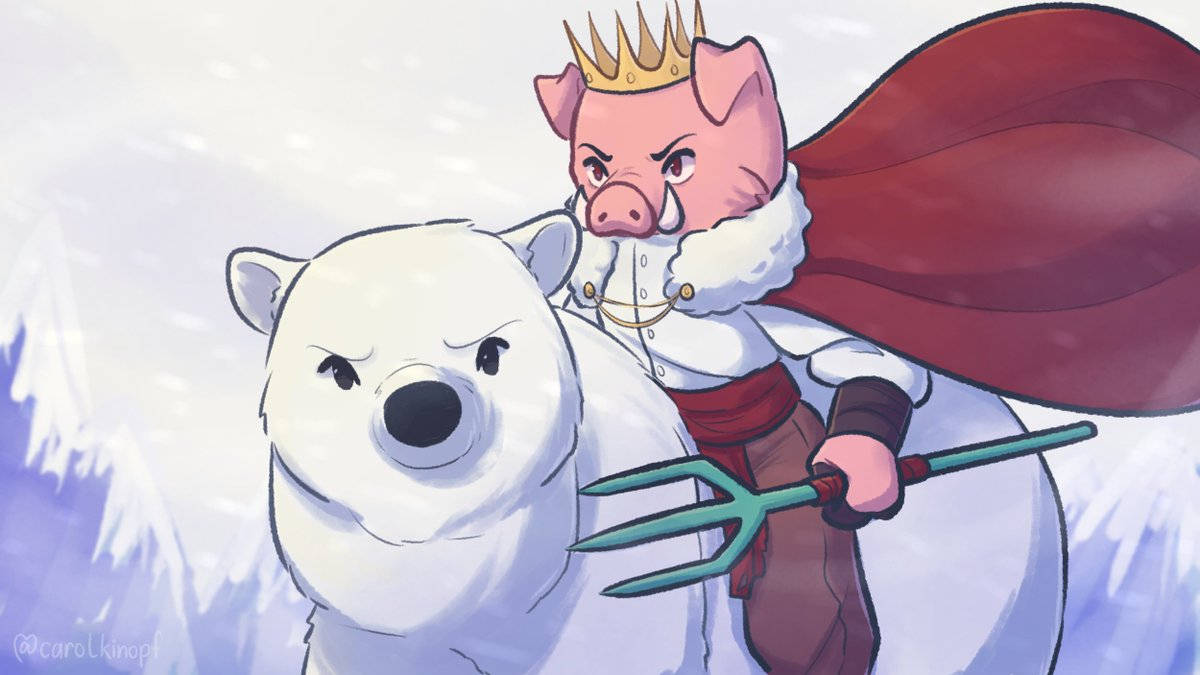 Technoblade Riding Polar Bear Wallpaper