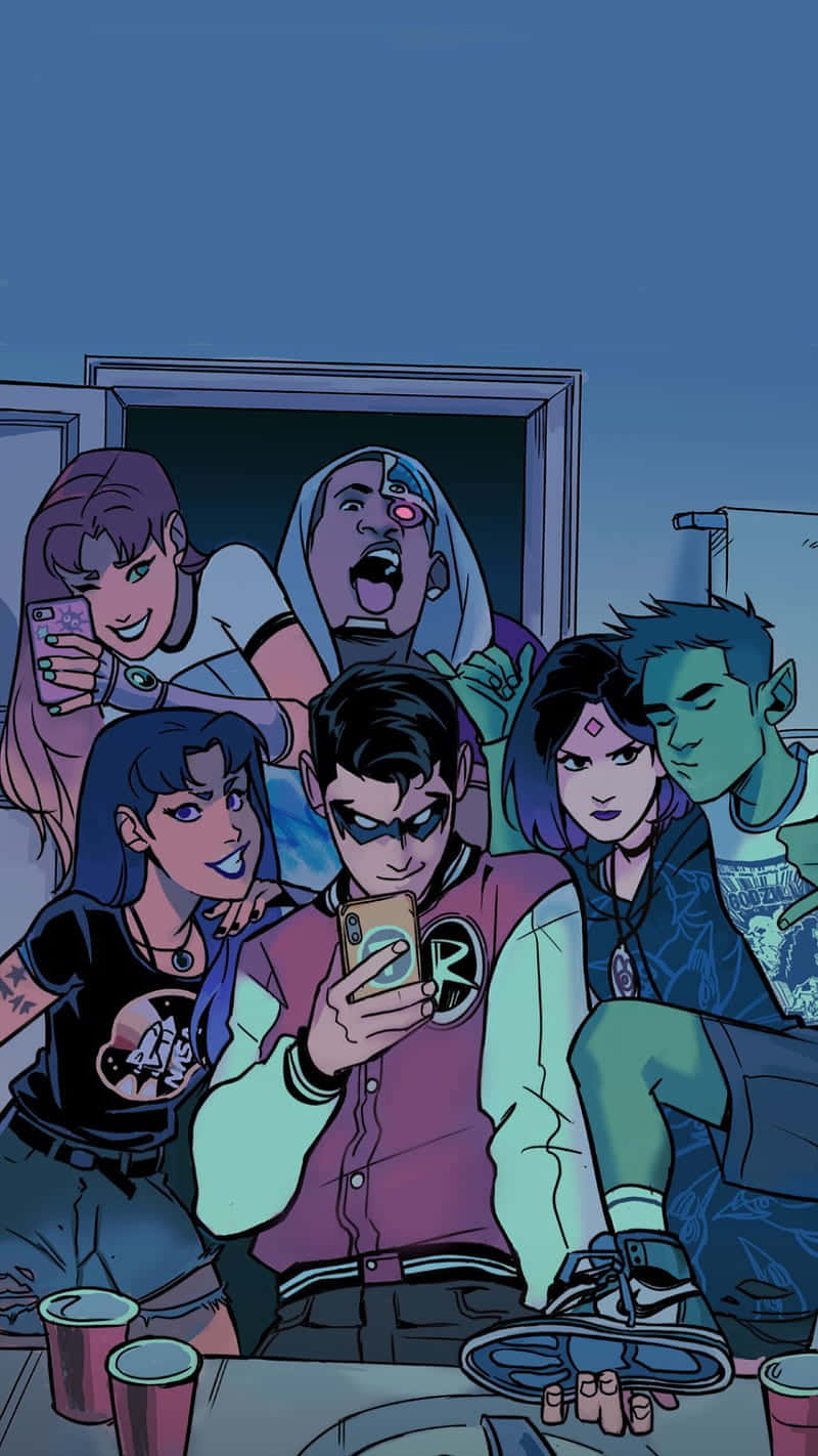 Teen_ Titans_ Group_ Selfie Wallpaper