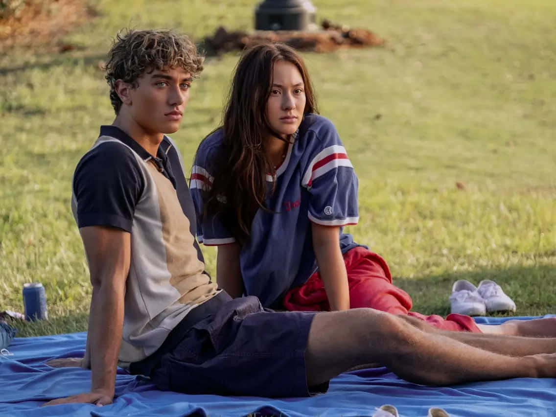 Teenagers Picnic Scene Wallpaper