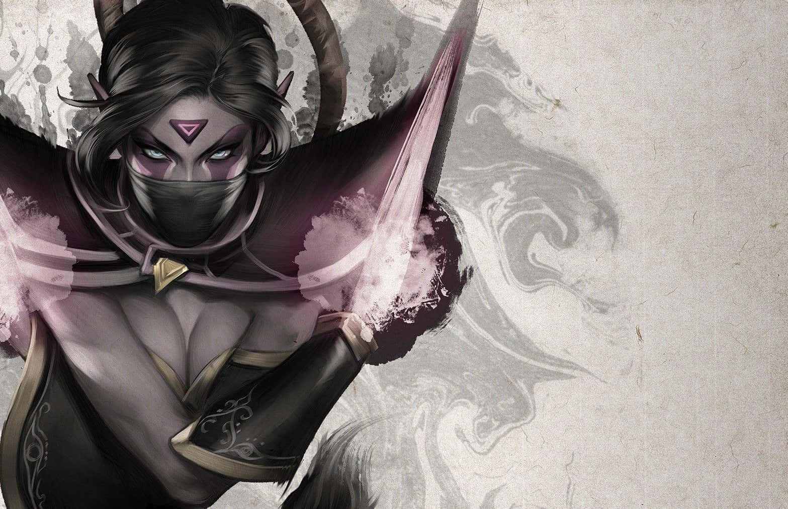 Templar Assassin Striking A Pose On An Enchanting Battlefield Wallpaper