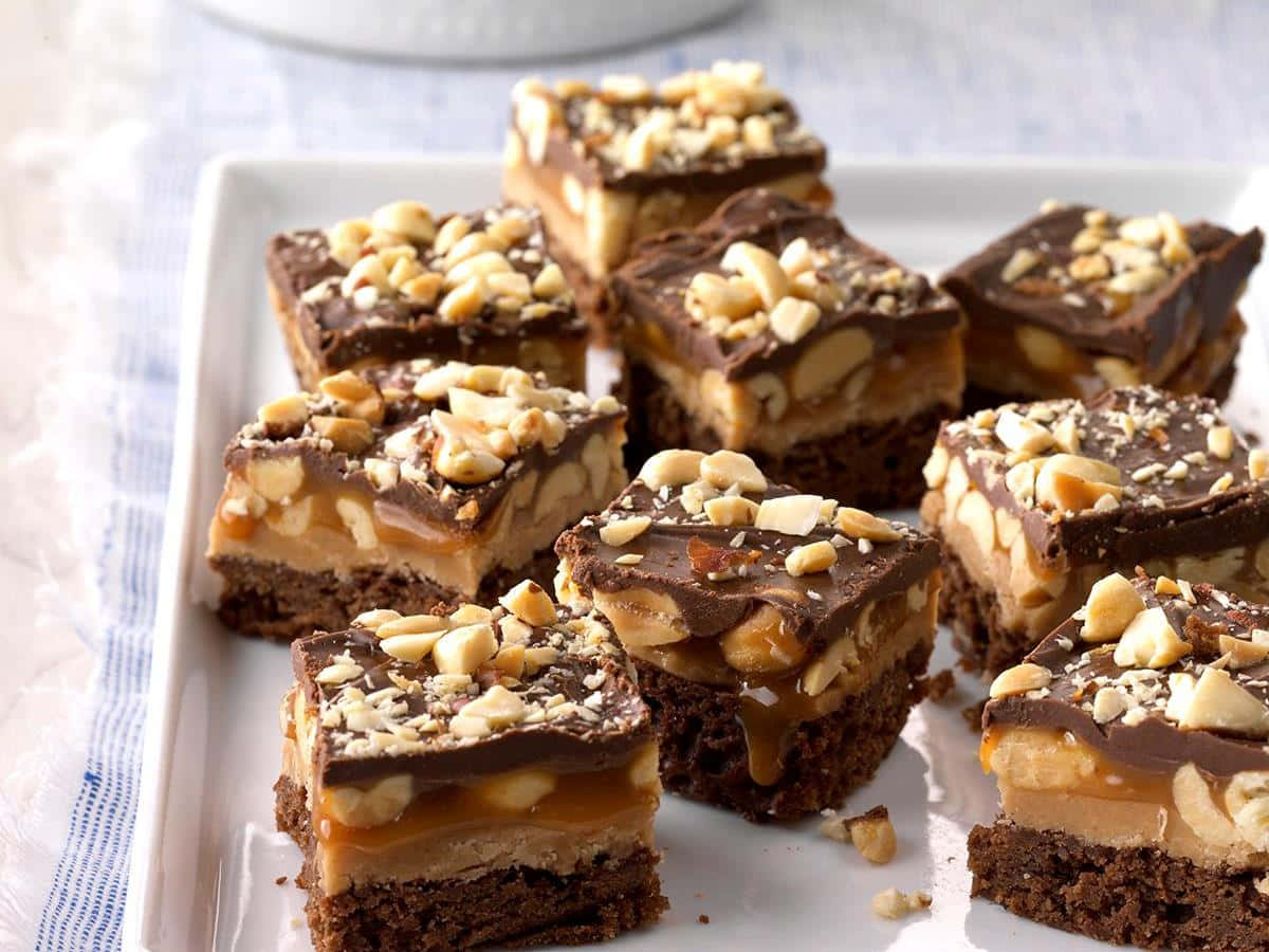 Tempting Caramel Brownie Delight Wallpaper