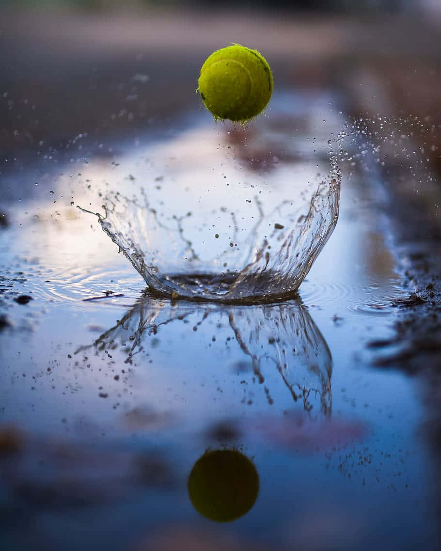 Tennis Ball Water Splash Bounce Wallpaper