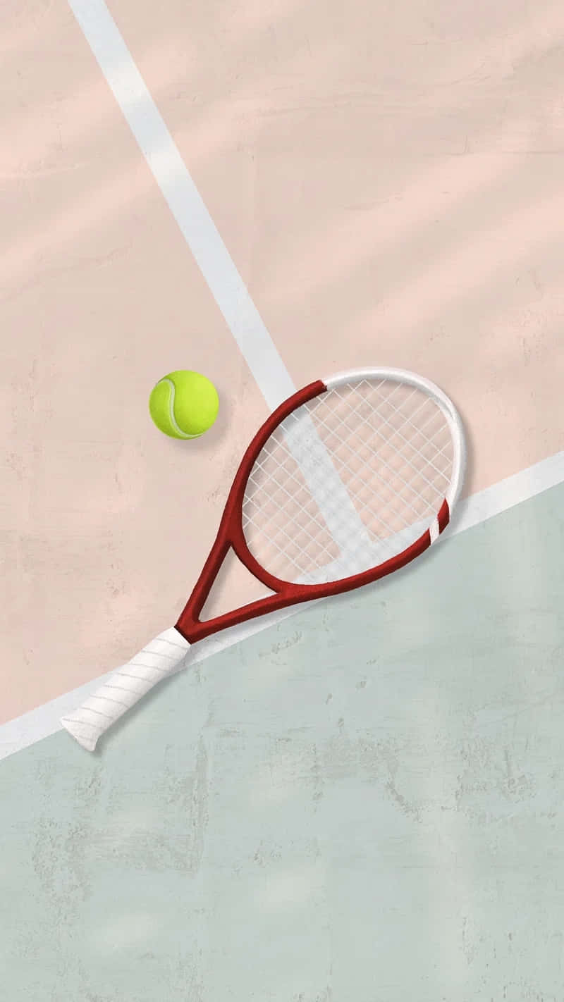 Tennis Racketand Ballon Court Wallpaper