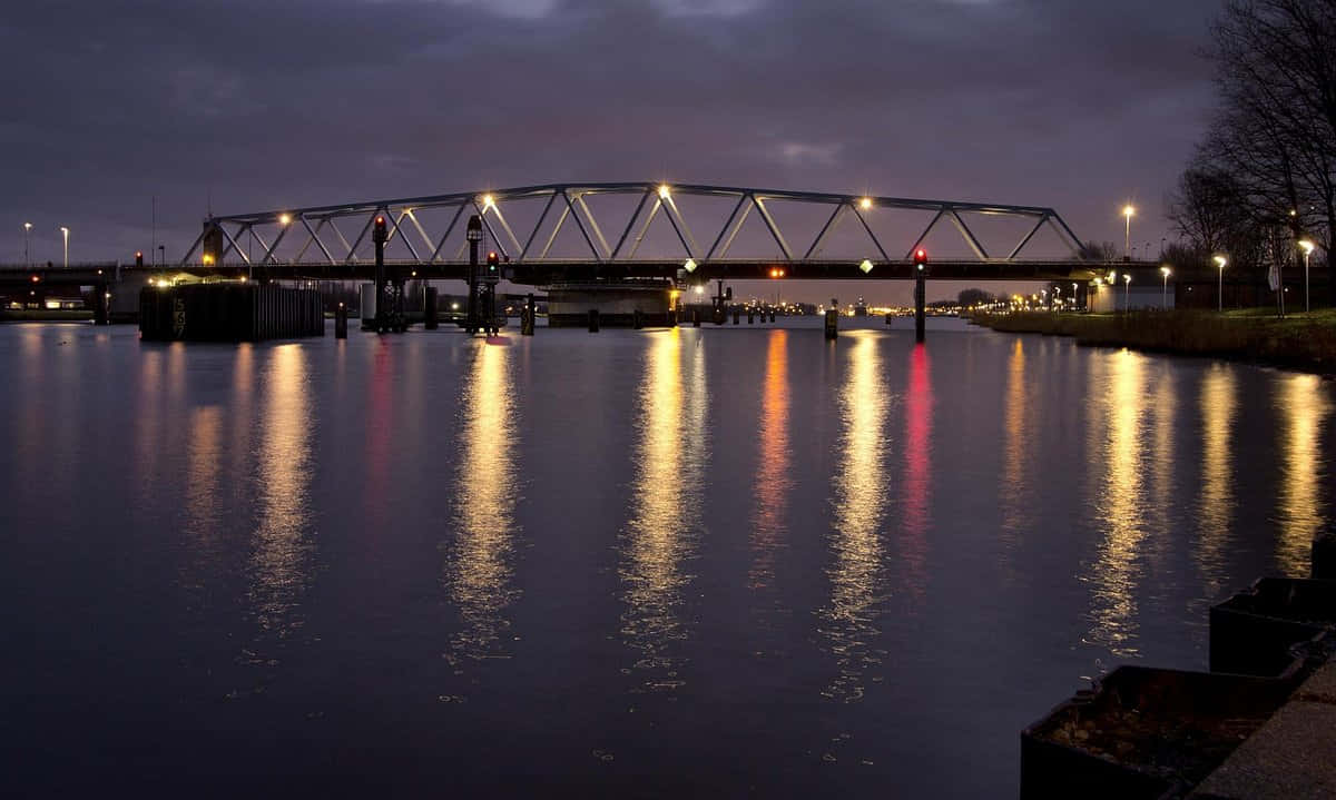 Terneuzen Bridgeat Dusk Wallpaper