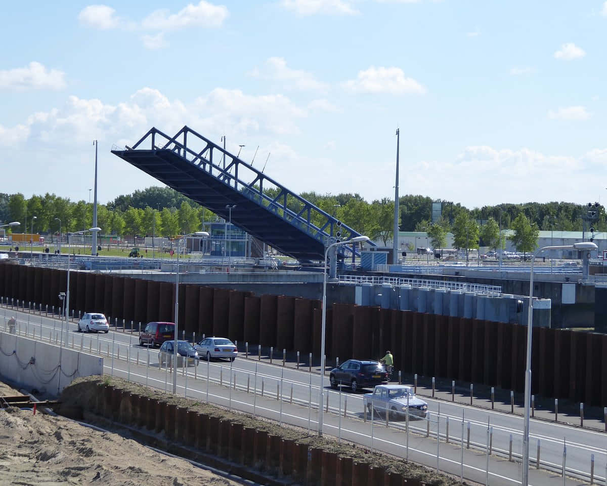 Terneuzen Sluiskil Bridge Raised Wallpaper