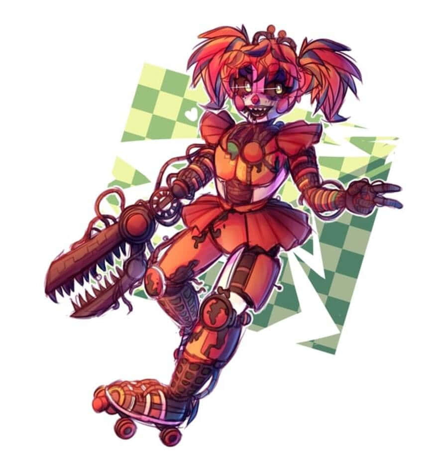 Terrifyingly Intricate Scrap Baby Animatronic Wallpaper