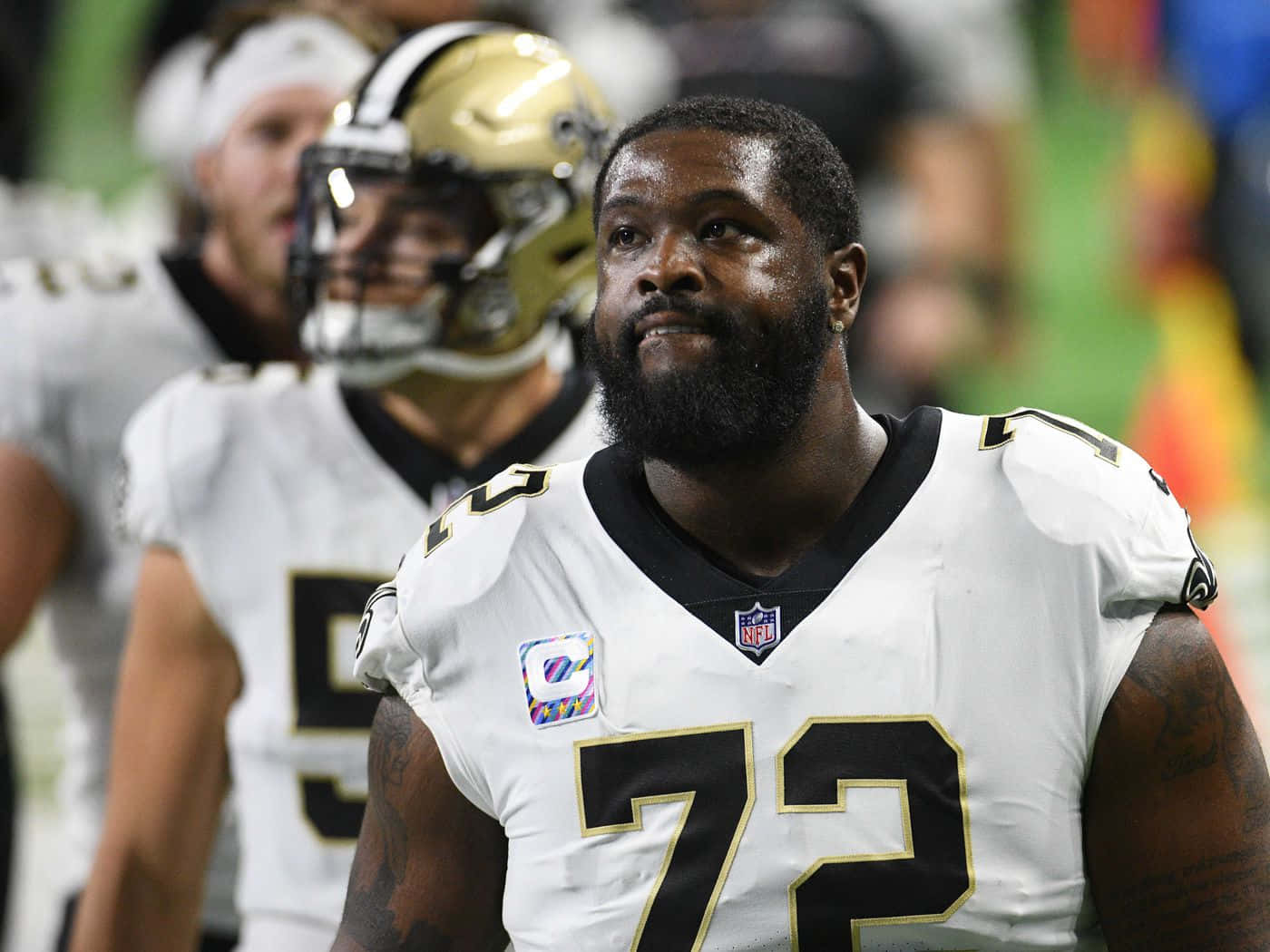 Terron Armstead New Orleans Saints Without His Helmet Wallpaper