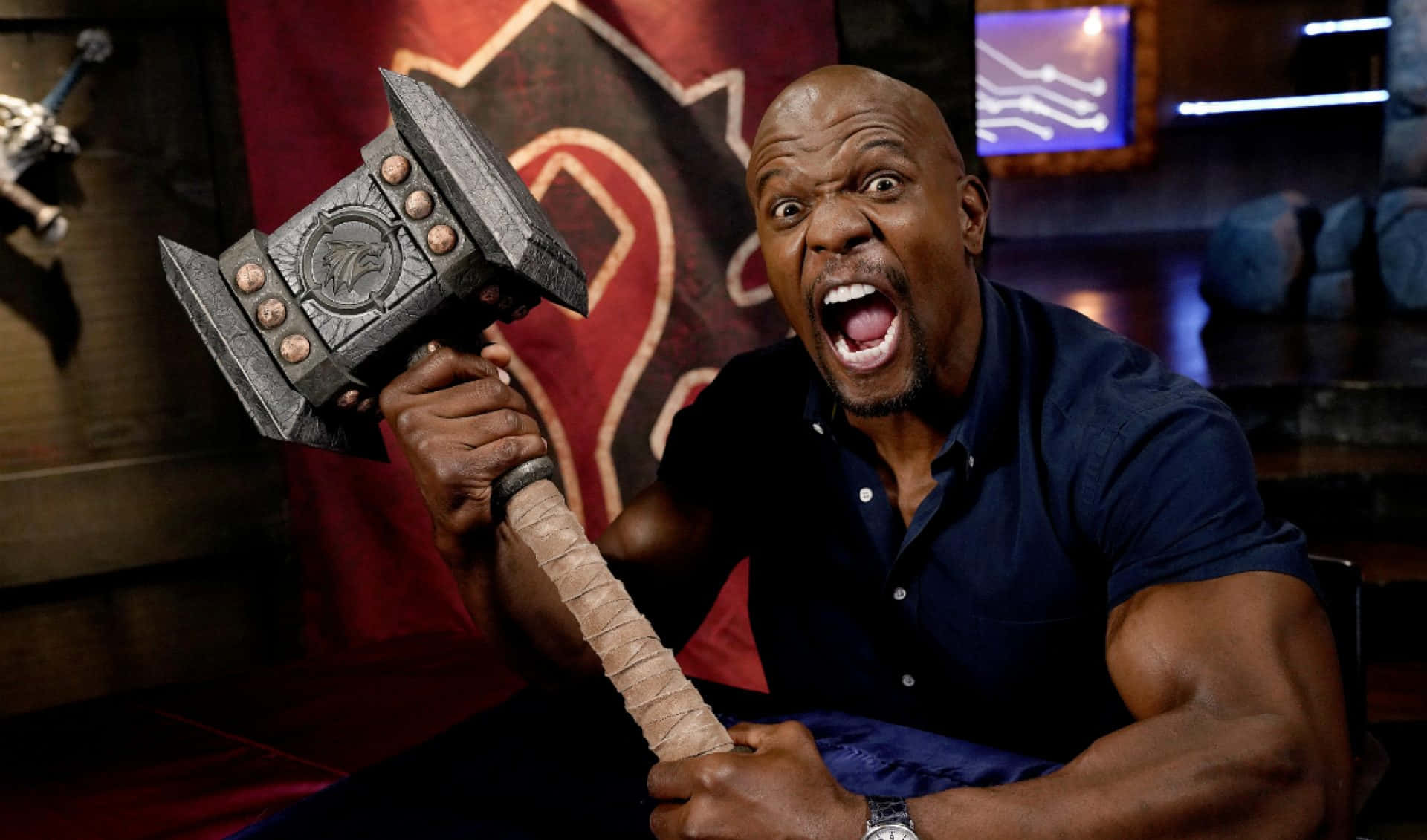 Terry Crews Showcasing Power And Determination Wallpaper