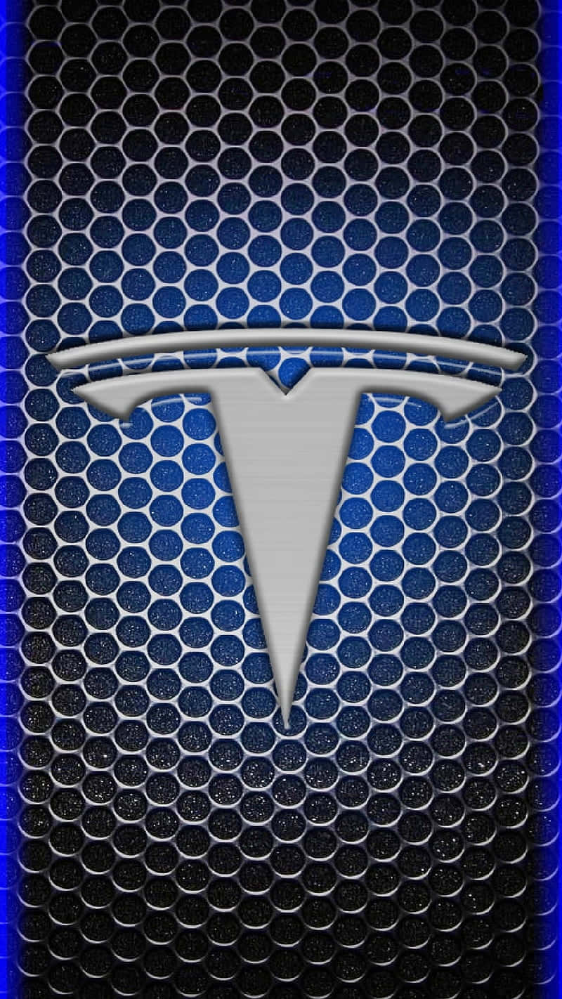 Tesla Logo With Geometric Shapes Wallpaper