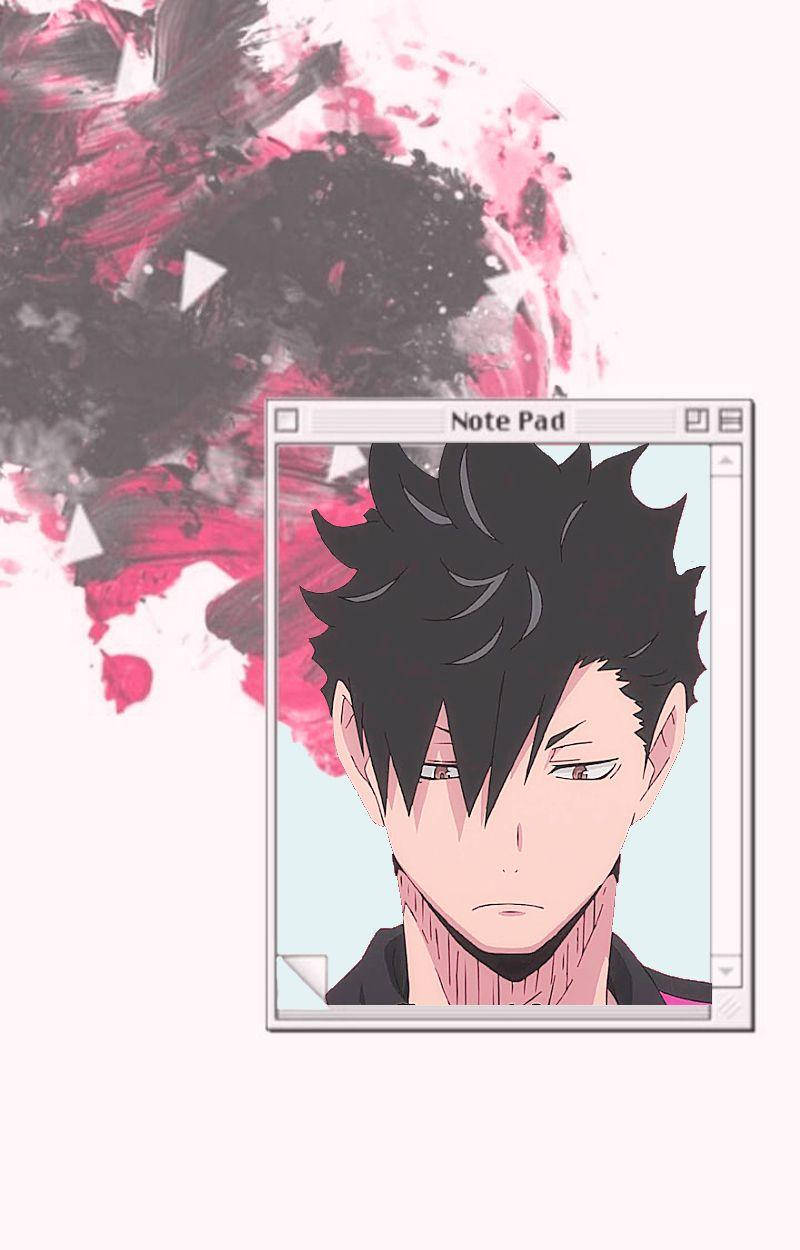 Tetsuro Kuroo Pink Notepad Art Wallpaper