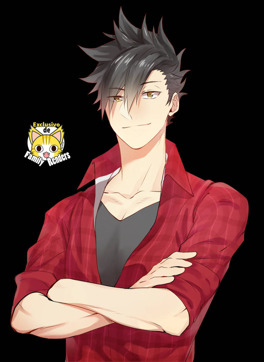 Tetsuro Kuroo Red Plaid Shirt Wallpaper