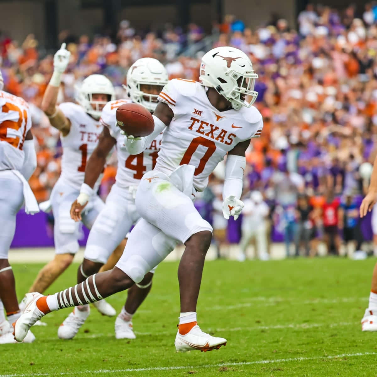 Texas Football Player Action Shot Wallpaper