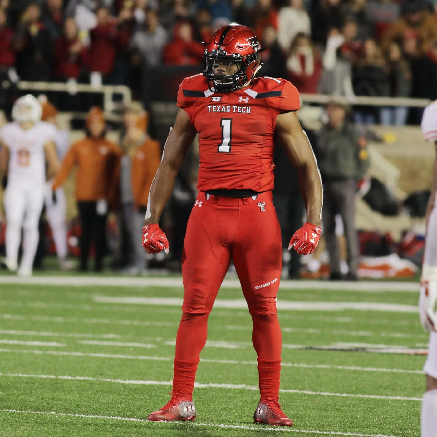 Texas Tech Football Player Standing On Field Wallpaper