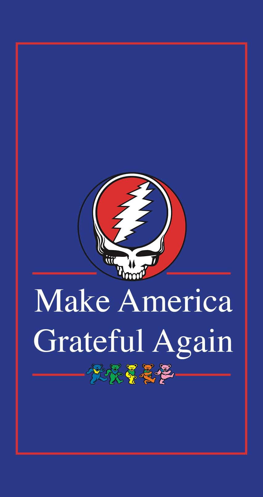 Text And Skull Logo Of Grateful Dead Iphone Wallpaper