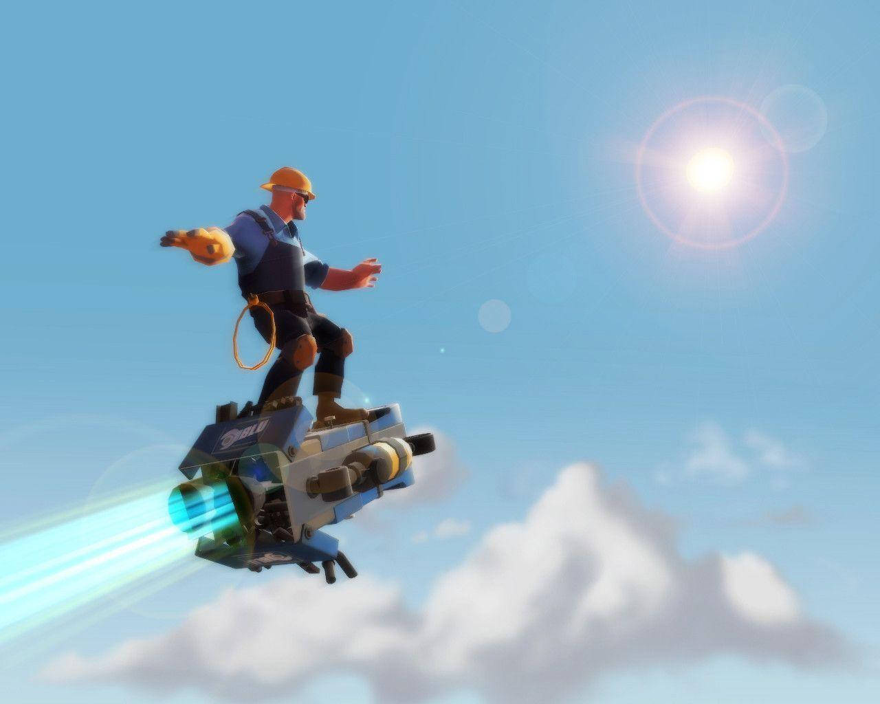 Tf2 Air Surfing Engineer Wallpaper