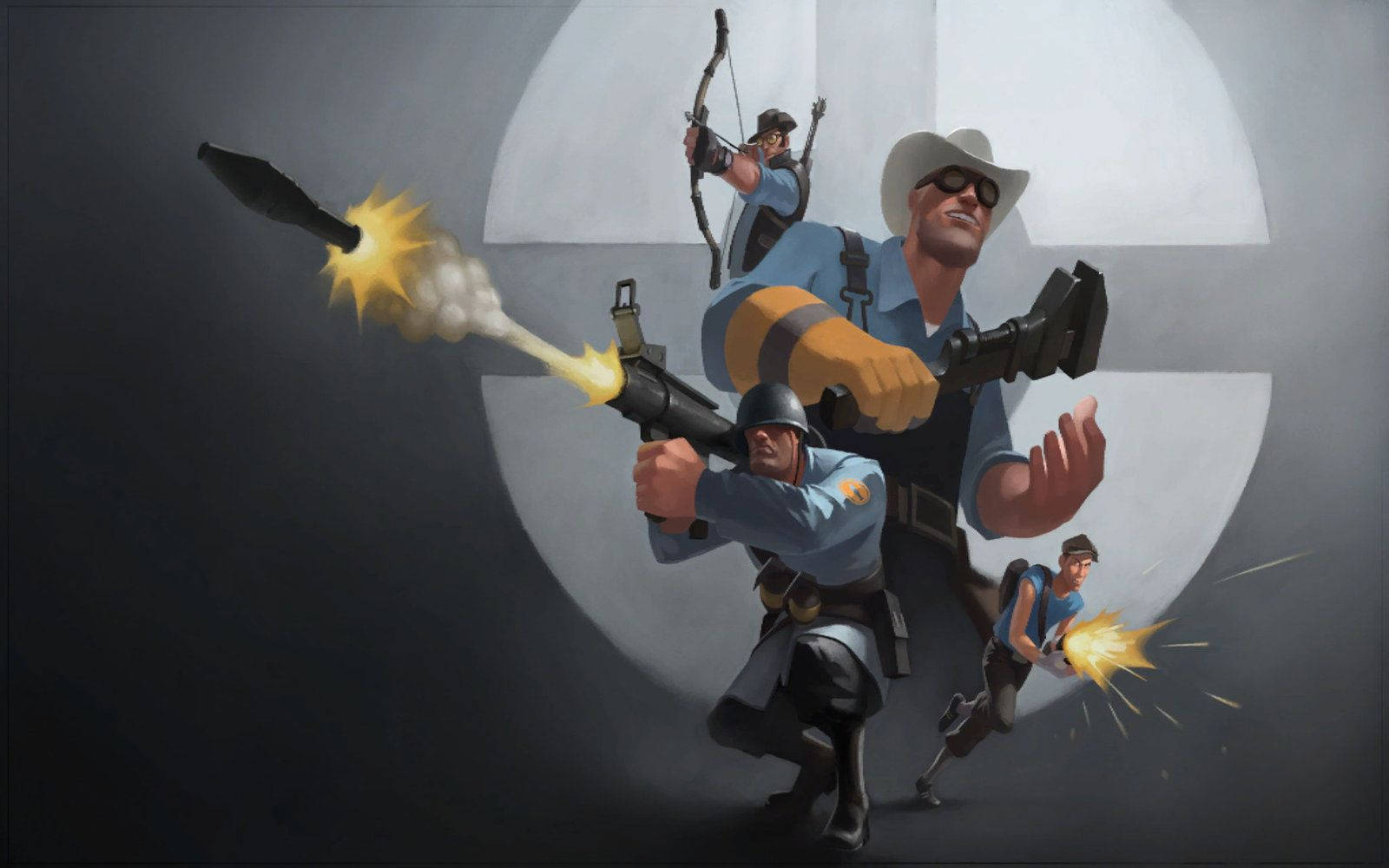 Tf2 In Gray Background Wallpaper