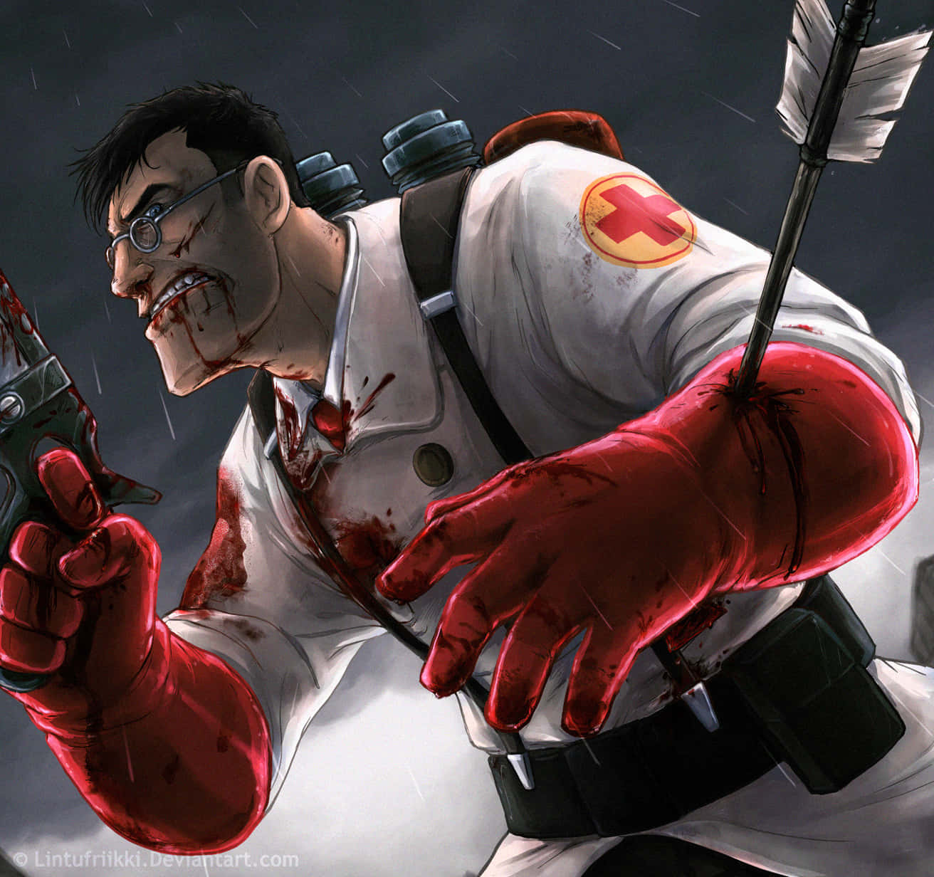 Tf2 Medic Villain Character Injured Wallpaper