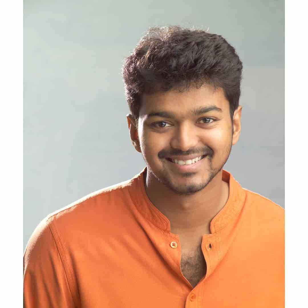 Thalapathy Hd Orange Shirt Wallpaper