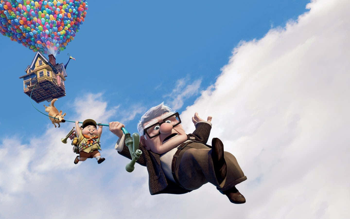 The Adventurous Journey Of Carl And Russell In The Up Movie Wallpaper