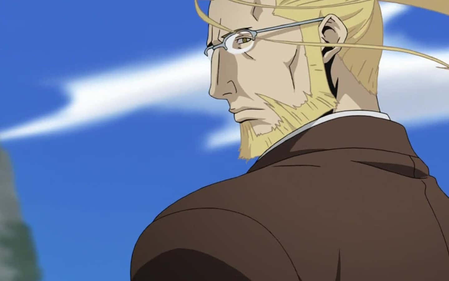 The Alchemist, Van Hohenheim, Posing Thoughtfully In Fullmetal Alchemist Brotherhood Wallpaper