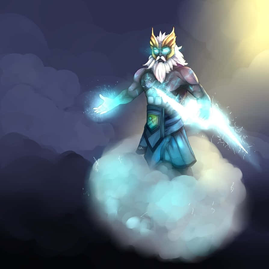 The Almighty Zeus Unleashes His Fury In Dota 2 Wallpaper