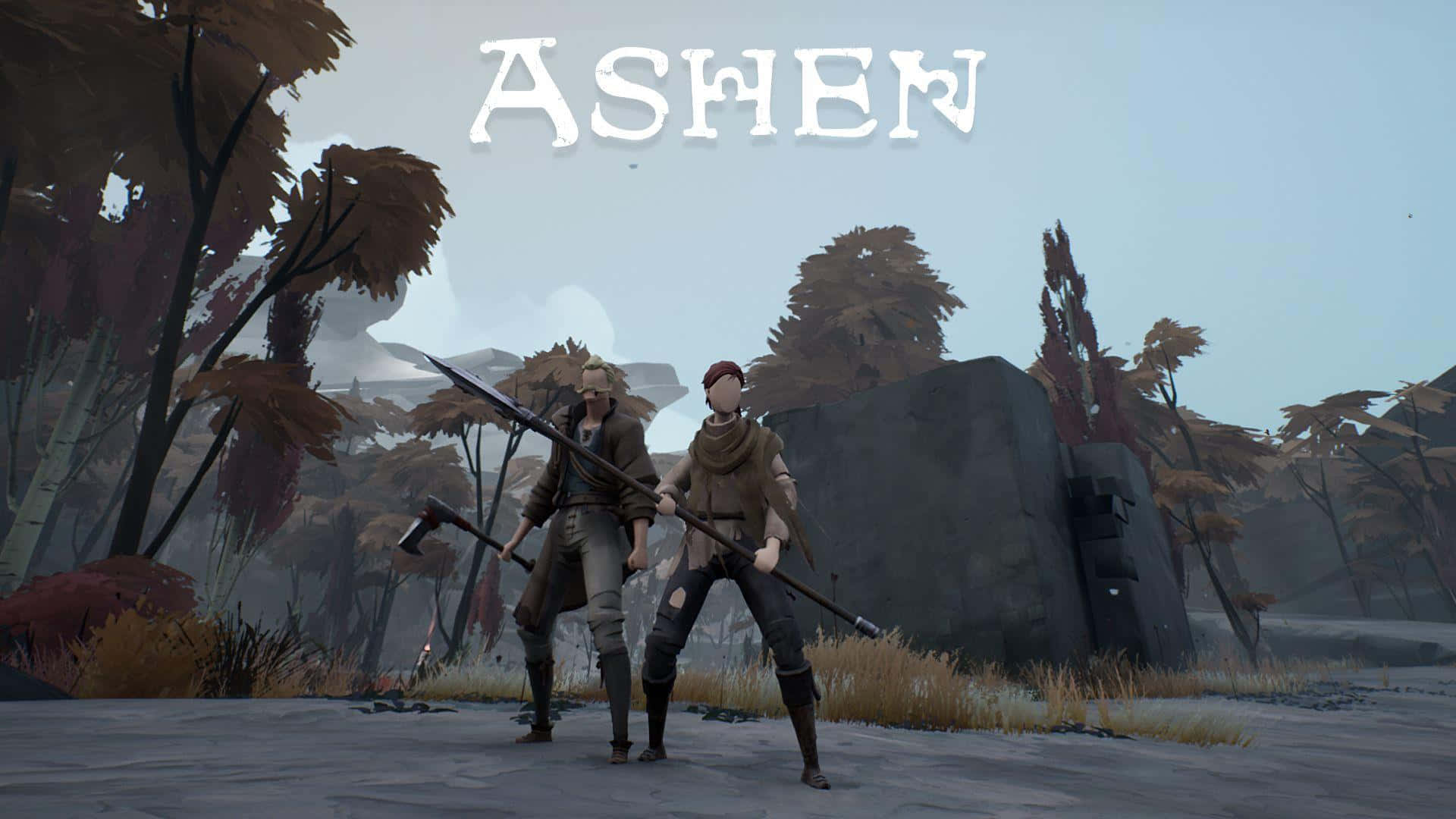 The Ashen One Faces Off Against A Giant Monster Wallpaper