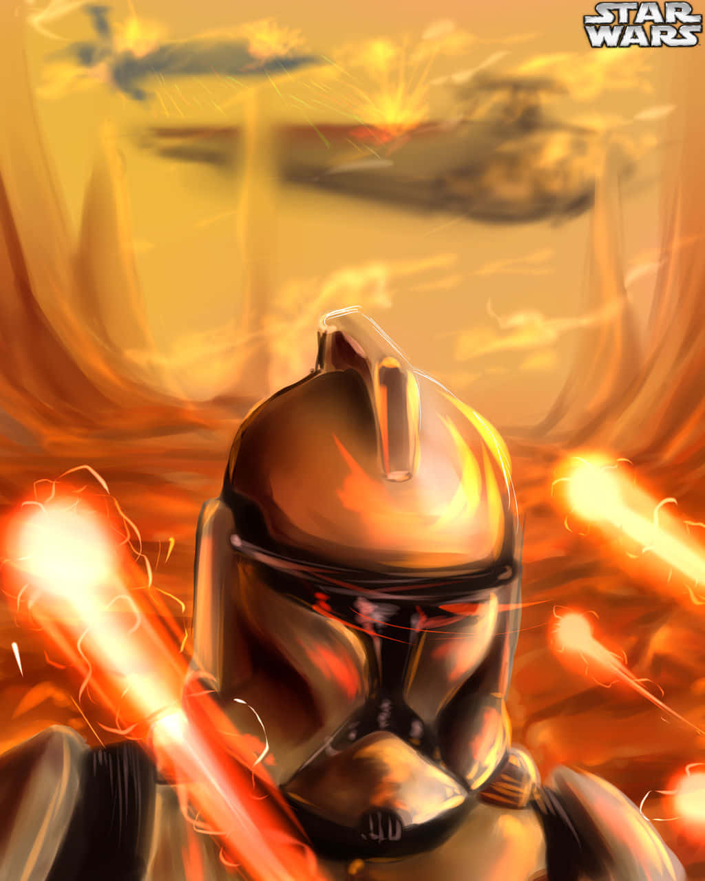 The Battle Of Geonosis At Its Peak Wallpaper